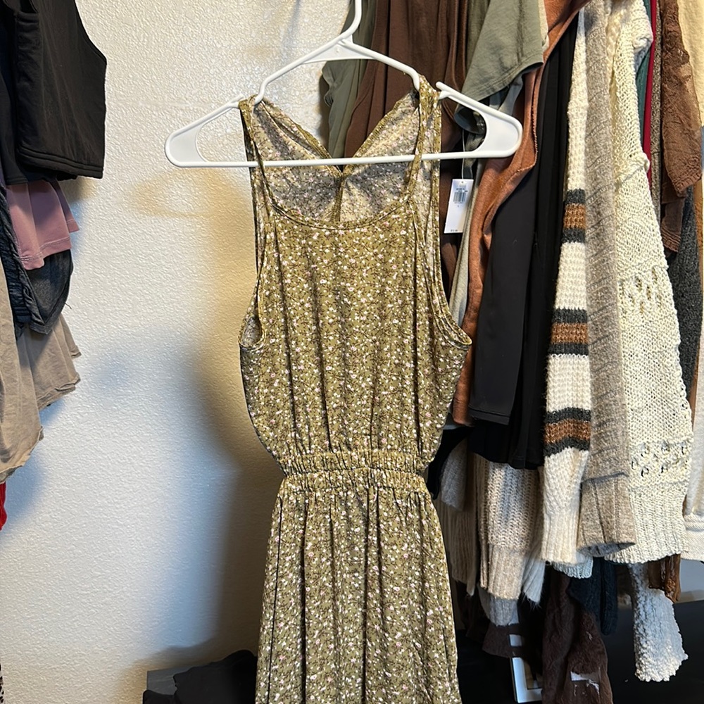 Green floral dress